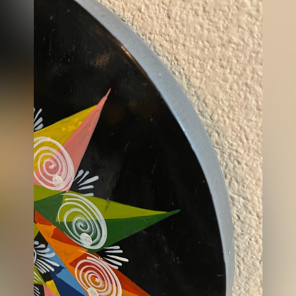 Vintage Original Painted Artwork on Wood - Boho Mandala Eclectic Tribal Folk Art - Picture 3 of 4